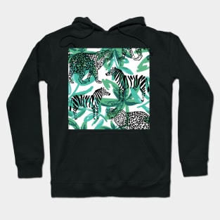 Tropical Safari Print Cheetah and Zebra Hoodie